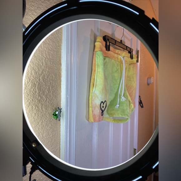 Pride By JoJo Women L Large 11-13 Fleece Shorts Heart Tie Dye Pockets Drawstring - Picture 4 of 11